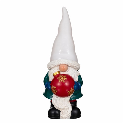 Holiday Home Gnome with Ornament - White Perspective: front