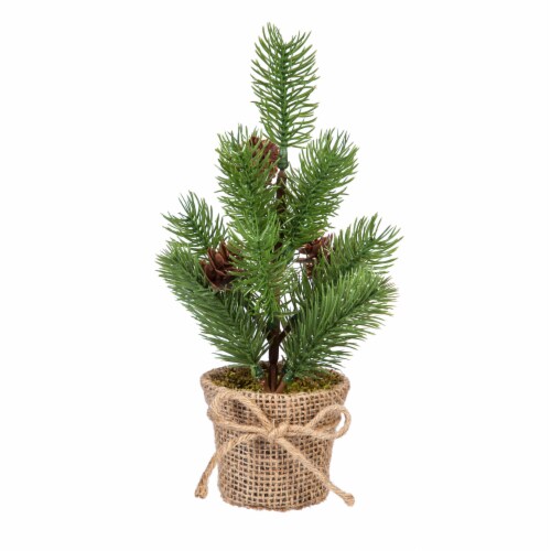 Holiday Home Burlap Pot Tree Christmas Décor Perspective: front
