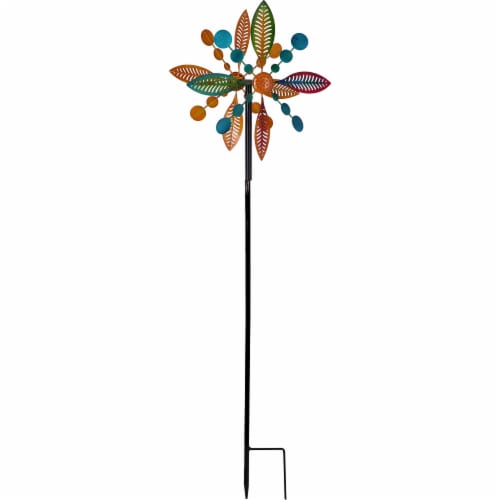 HD Designs Outdoor 14" Filigree Leaf Wind Spinner Perspective: front