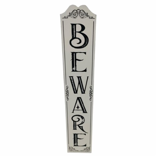 Holiday Home Beware Halloween Sign Wall Decor Perspective: front