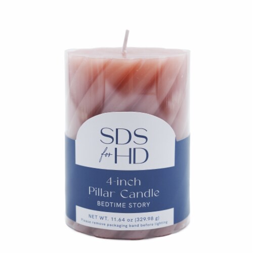 Sewing Down South Twisted 4" Pillar Candle Bedtime Story - Blush Perspective: front