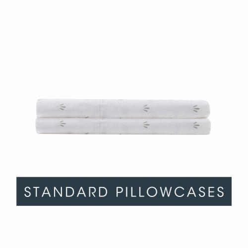 HD Designs 300 Thread Count Pillow Cases Standard - 2 Pack Leaves Perspective: front