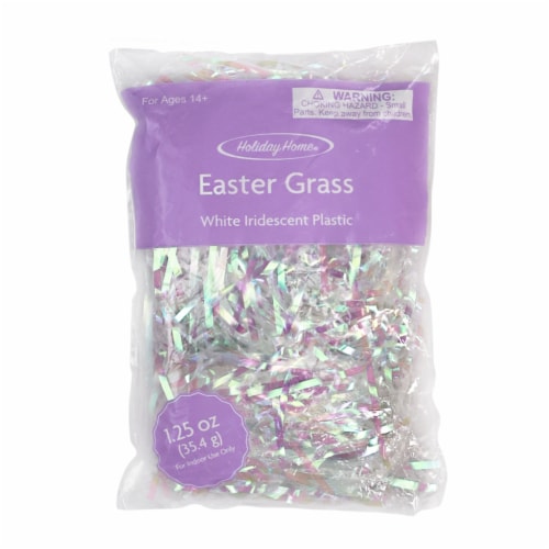 Holiday Home Easter Iridescent Plastic Grass - White Perspective: front