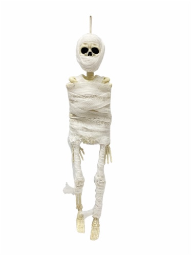 Holiday Home 16" Hanging Mummy Skeleton Halloween Decor Perspective: front