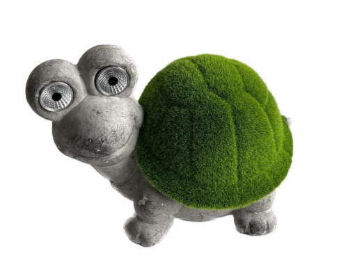 HD Outdoors Solar Eyes Moss Turtle Garden Decor Perspective: front