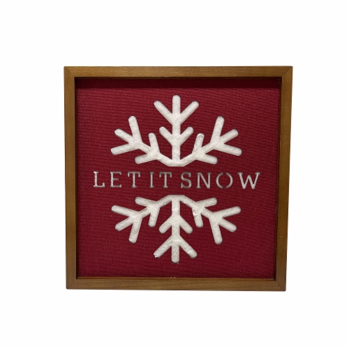 Holiday Home Snowflake Wall Sign - Red Perspective: front