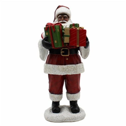 Holiday Home Ethnic Santa Statue with Gifts Perspective: front