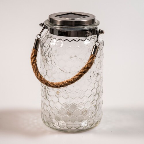 HD Designs Solar Honeycomb Glass Lantern Perspective: front