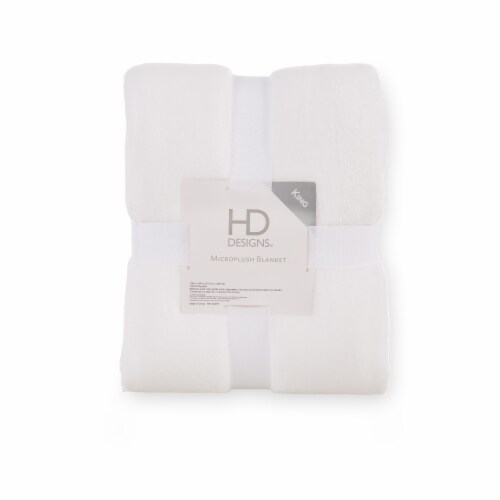HD Designs® Microplush Blanket - White Perspective: front