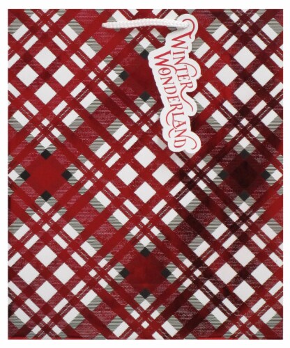 Holiday Home Jolly Fair Isle Large Christmas Gift Bag Perspective: front