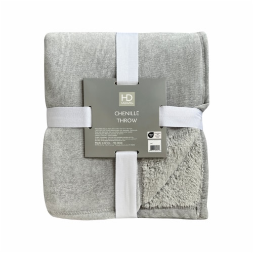 HD Designs Chenille Sherpa Throw - Gray Perspective: front