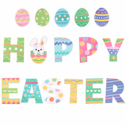 Holiday Home Happy Easter Outdoor Sign Set Perspective: front