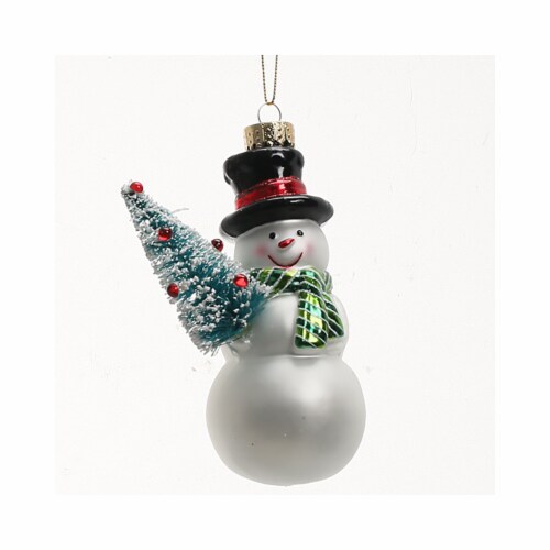Holiday Home Snowman with Christmas Tree Ornament Christmas Décor Perspective: front