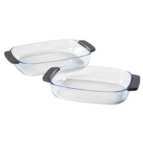 Pyrex Easy Grab 4-Piece Glass Baking Dish Set with Lids, 2-Qt