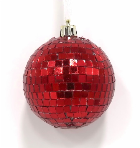 Holiday Home Disco Ball Ornament - Red Perspective: front