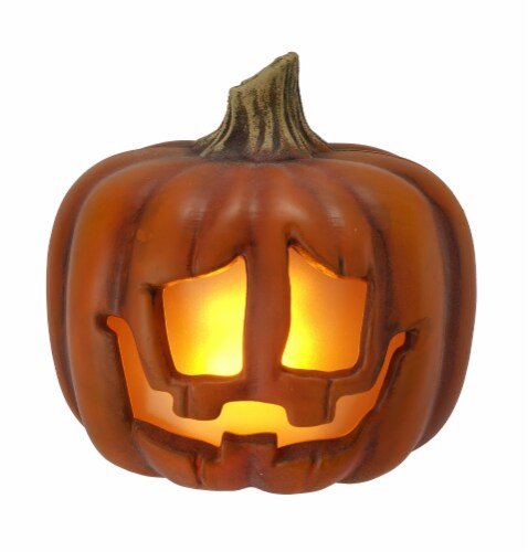 Holiday Home 7in LED Jack O Lantern Happy Perspective: front
