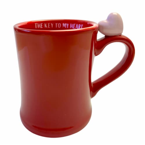 Certified International Valentine's Mug with Heart on Handle Perspective: front