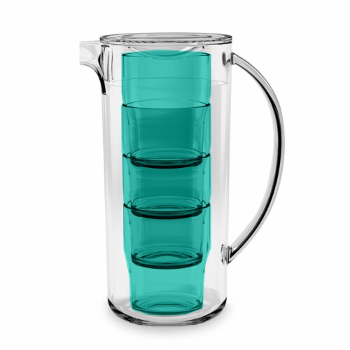 HD Designs Outdoors Summer Acrylic Pitcher and Tumblers - Dynasty Green Perspective: front