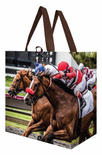 Earthwise Kentucky Derby Neck 2 Neck Reusable Tote Bag Perspective: front