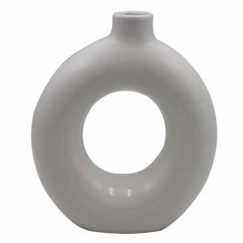 HD Designs Round Ceramic Vase - White Perspective: front
