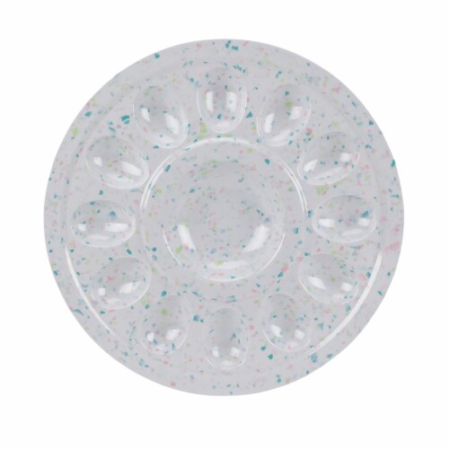 Holiday Home Sprinkle Melamine Egg Plate Perspective: front