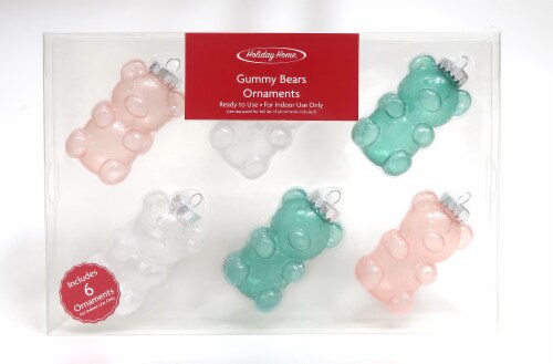 Holiday Home Novelty Gummy Bear Ornaments Christmas Décor, 6 pk