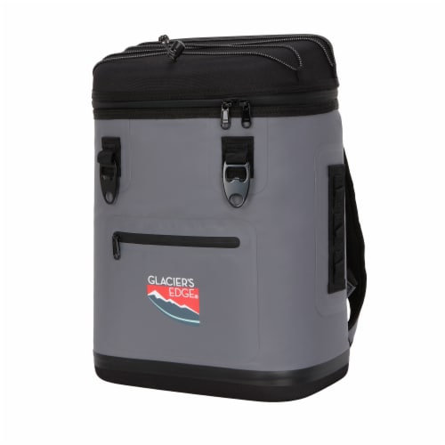Glacier's Edge® Premium 20 Can Cooler Backpack - Grey Perspective: front