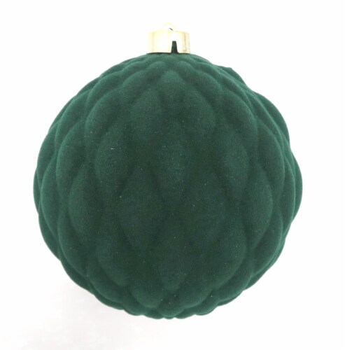 Holiday Home Ornament 150MM Flocked Green Perspective: front