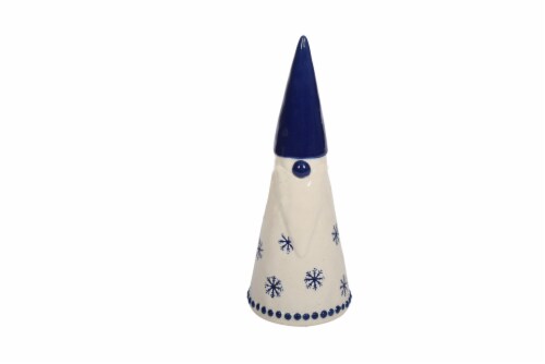 HD Designs® White Stoneware Gnome -Blue Perspective: front