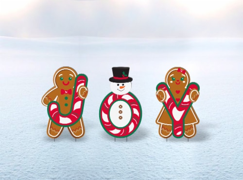 Holiday Home Corrugated Plastic Joy Sign Decoration Perspective: front