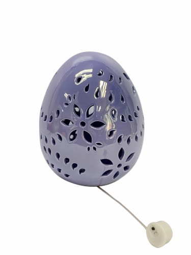 Holiday Home Iridescent Purple Easter Egg Decor Perspective: front