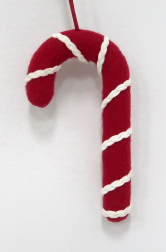 Holiday Home Felt Candy Cane Ornament Perspective: front