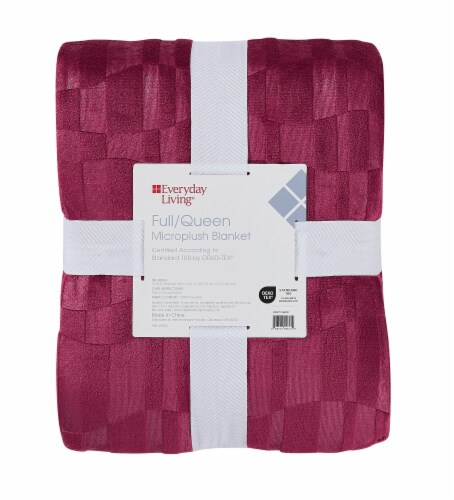 Everyday Living Full / Queen Microplush Blanket - Burgundy Perspective: front