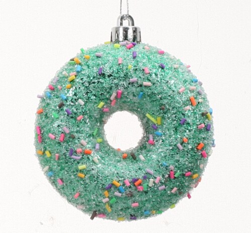 Holiday Home Green Donut Christmas Ornament Holiday Decor Perspective: front