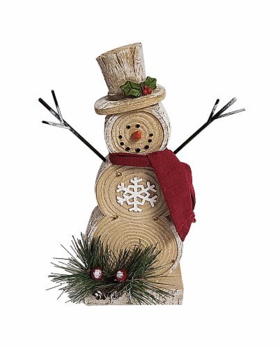 Holiday Home 10.4" Snowman Christmas Holiday Décor Perspective: front