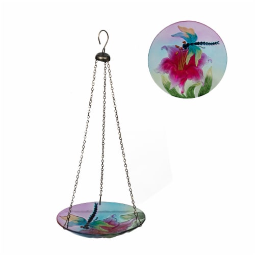 HD Designs Outdoors Dragonfly Hanging Birdbath Perspective: front