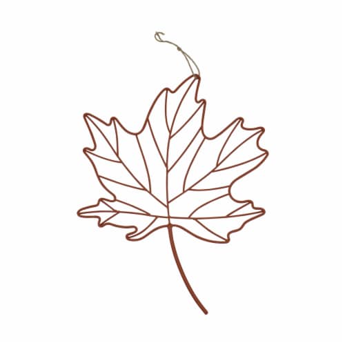 Holiday Home Orange Wire Leaf Wall Decor Perspective: front