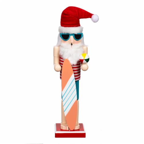 Holiday Home Nutcracker Surfer Santa Perspective: front