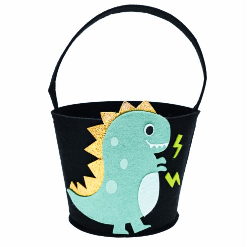 Holiday Home Felt Dino Treat Bucket Perspective: front