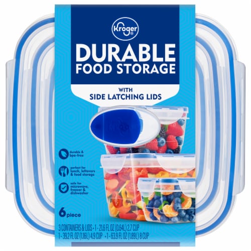 Kroger® Durable Food Storage with Side Latching Lids Perspective: front