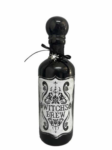 Holiday Home Witches Brew Bottle Halloween Decor Perspective: front