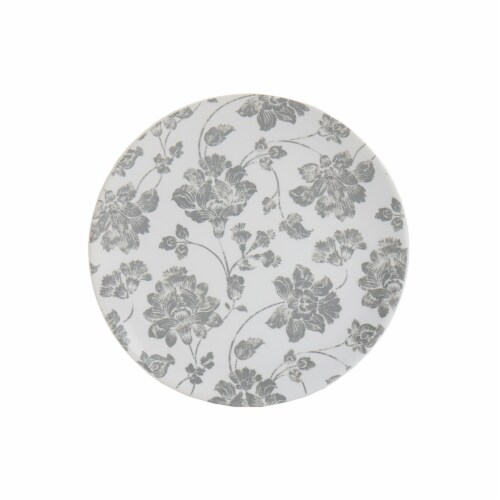 Dash of That Chrysalis Gray Floral Appetizer Plate Perspective: front