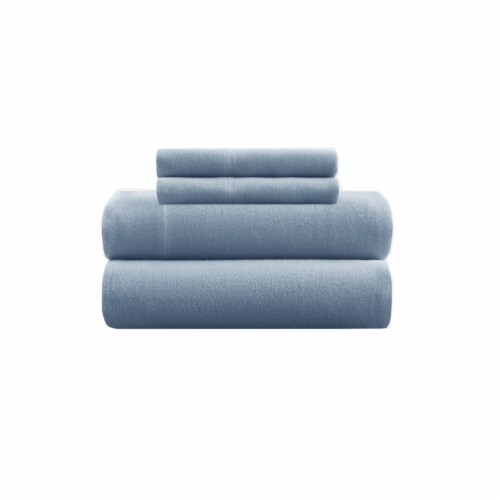 HD Designs Flannel Sheet Set - Solid Blue Perspective: front