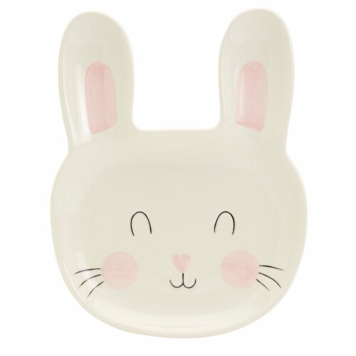 Holiday Home Ceramic Bunny Appetizer Plate Perspective: front