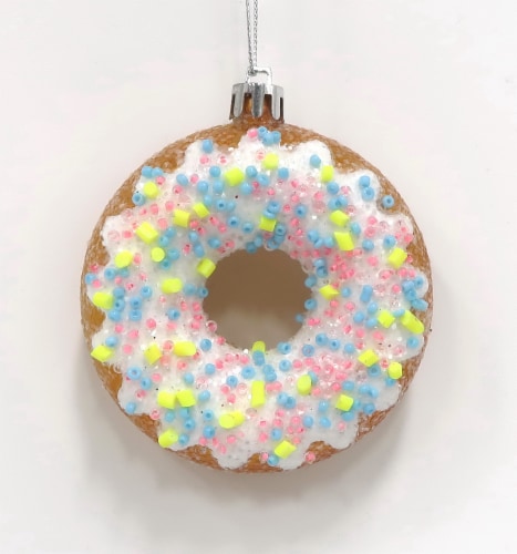 Holiday Home Frosted Donut Ornament - White Perspective: front
