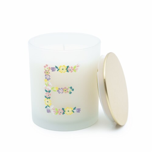 Holiday Home Monogram Candle E Perspective: front