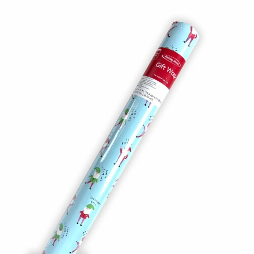 Holiday Home 30" Christmas Crew Party Santa Christmas Gift Wrap Perspective: front