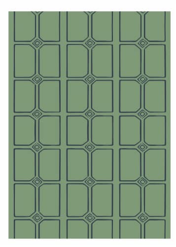 SDS for HD Designs Poly Pro Rug - Green Geo Design Perspective: front