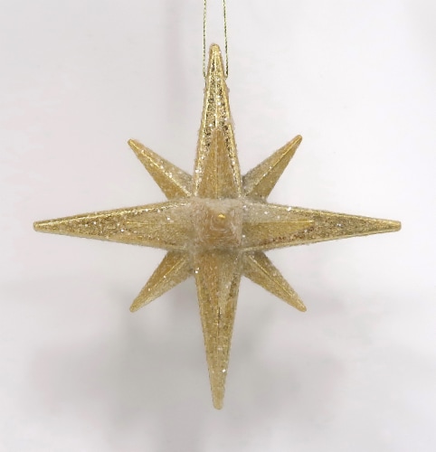 Holiday Home Gold Starburst Ornament Perspective: front