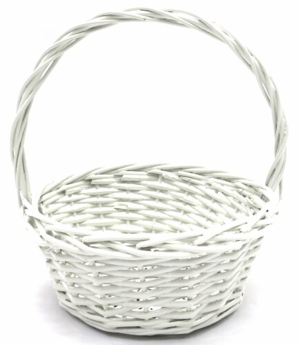 Holiday Home Easter Painted Split Willow Basket - White Perspective: front